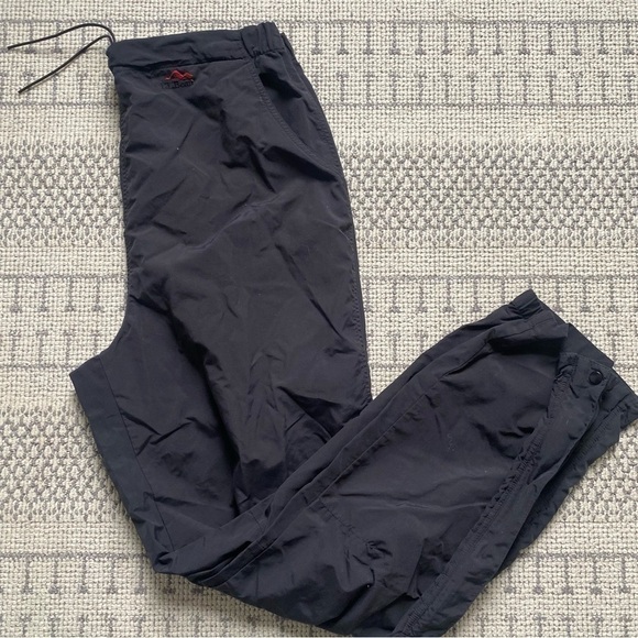 LL Bean Womens Black Button Slim Jogger Trackpants Large - Picture 1 of 10